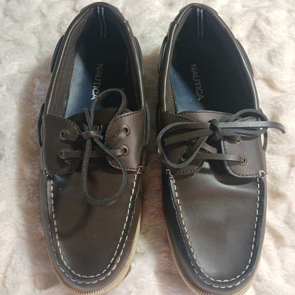 Nautica Men's Dark Brown Nueltin Amaretto Boat/Deck Shoe Size US 9